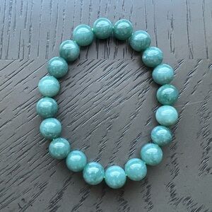Blue water Jade bracelet 10mm 6.5’